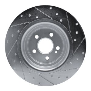Mercedes-Benz GLE350 Brake Rotor (1) - Rear Left - R1 Concepts - Drilled & Slotted - Silver - `20-`25